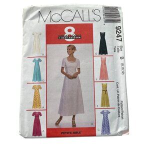 90s McCalls 9247 Misses Dress Pattern Size B 8-10-12 Vintage Dressmaking UNCUT